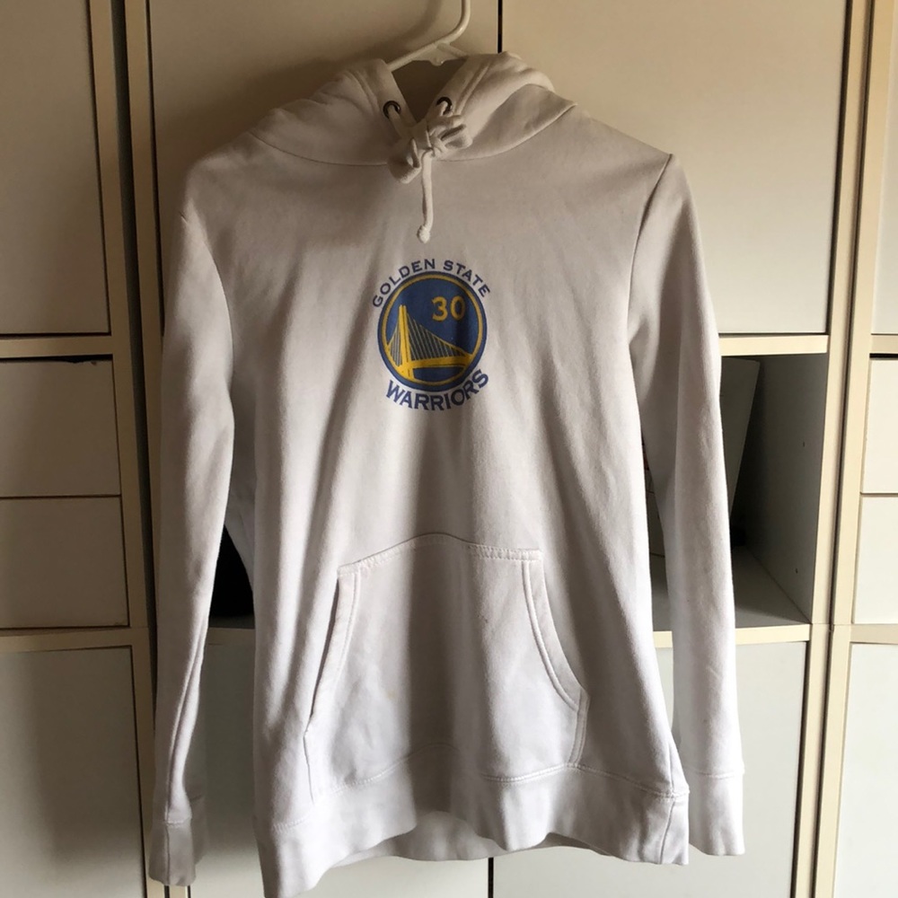 white golden state warriors sweatshirt